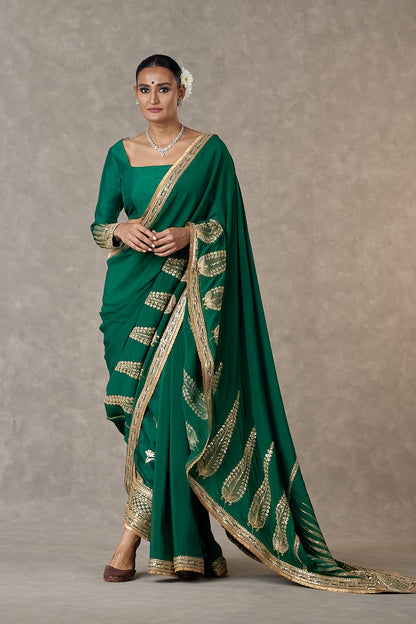 Dark Green 'Son-Patti' Saree