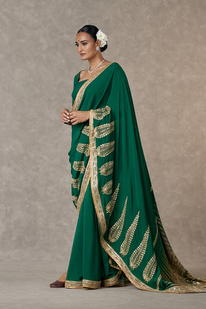 Dark Green 'Son-Patti' Saree