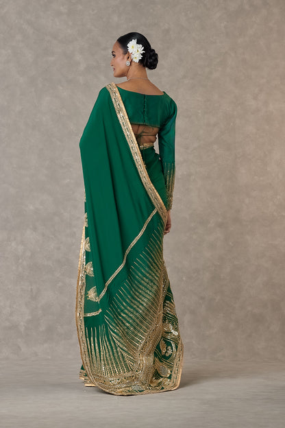 Dark Green 'Son-Patti' Saree