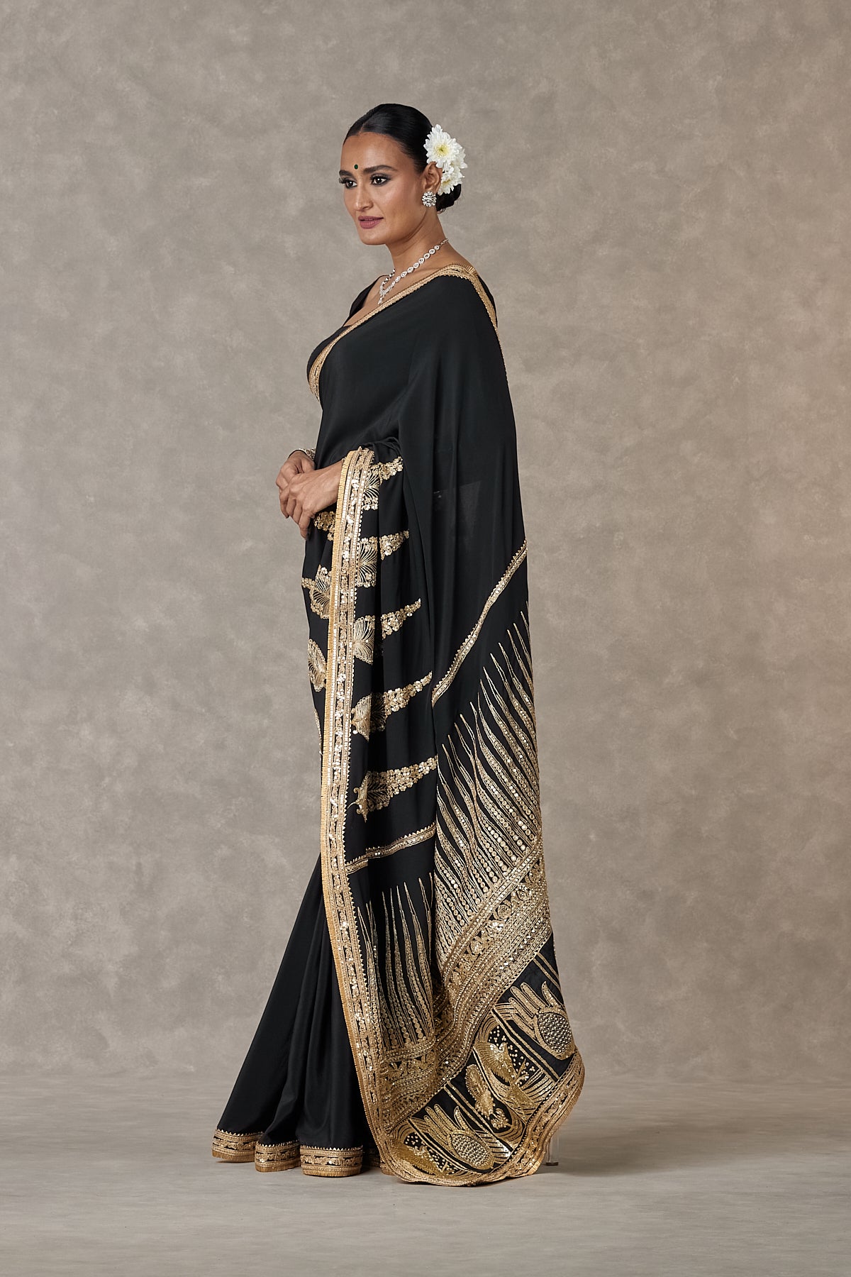 Black 'Son-Patti' Saree