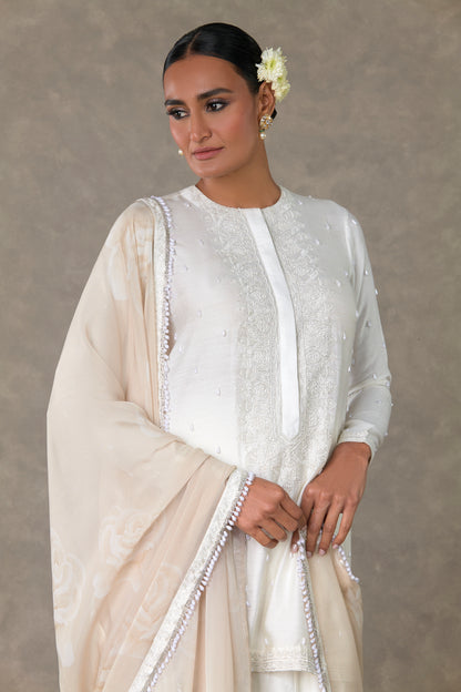 White Pearl Sharara Set