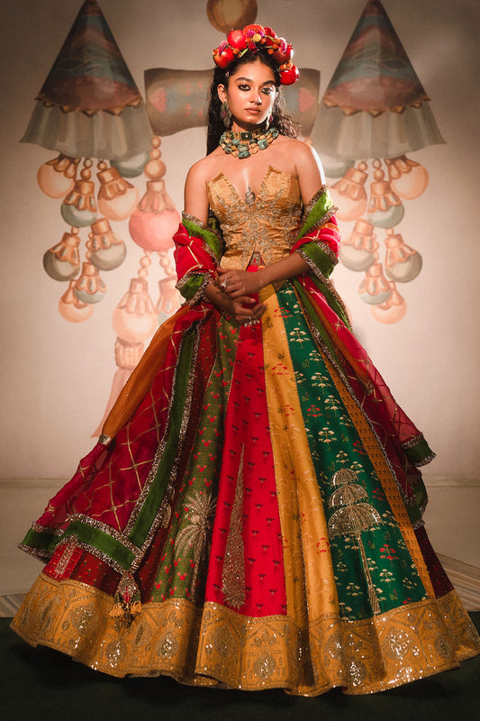 The Rainbow Barfi Lehenga