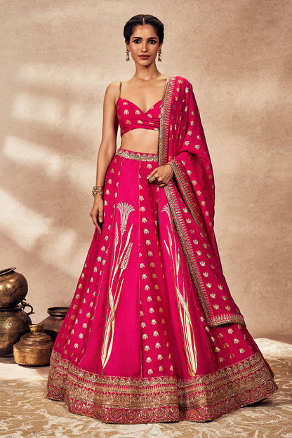 Pink Whispering Lily Lehenga Set