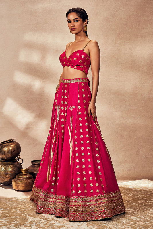 Pink Whispering Lily Lehenga Set