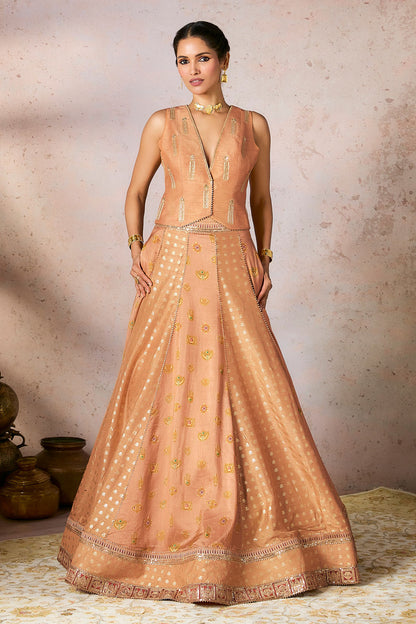 Salmon Trinkets Lehenga Set