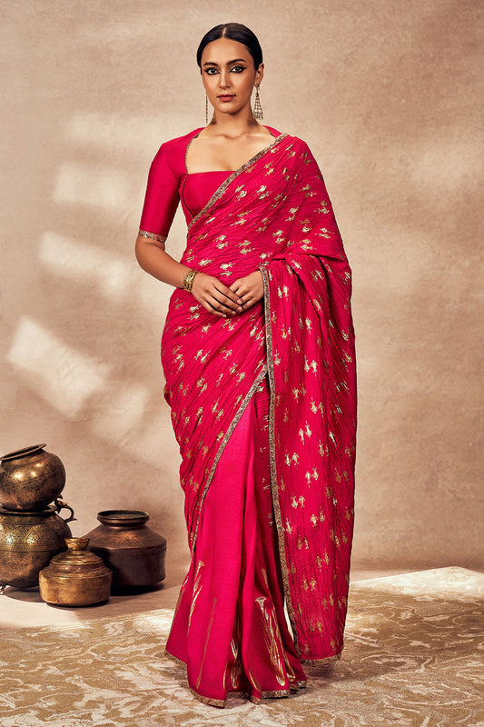 Pink Whispering Lily Crush Saree