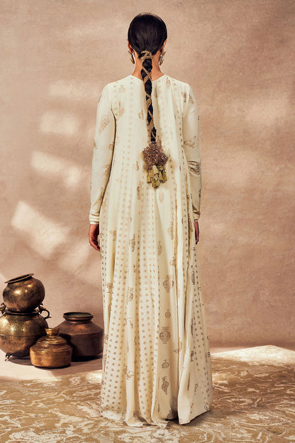 Ivory Potters Touch Anarkali Set