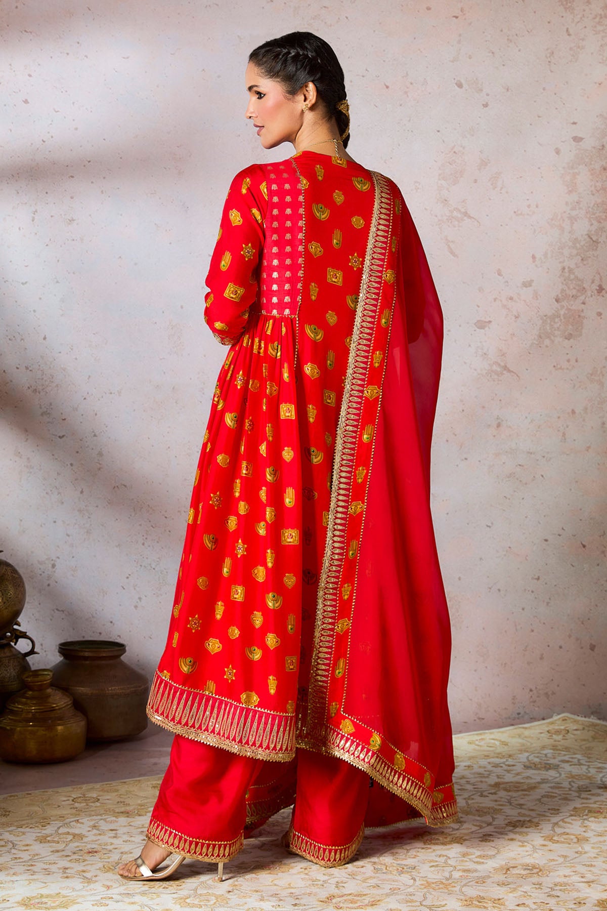 Red Trinkets Kurta Set