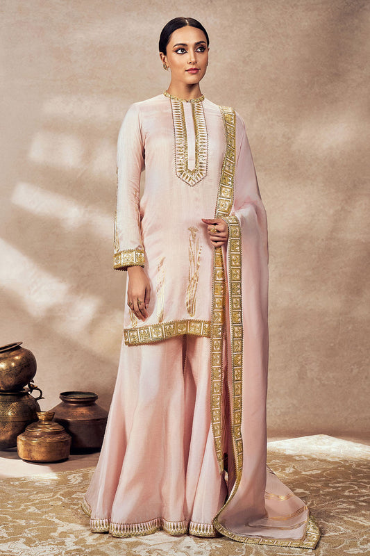 Baby Pink Whispering Lily Sharara Set