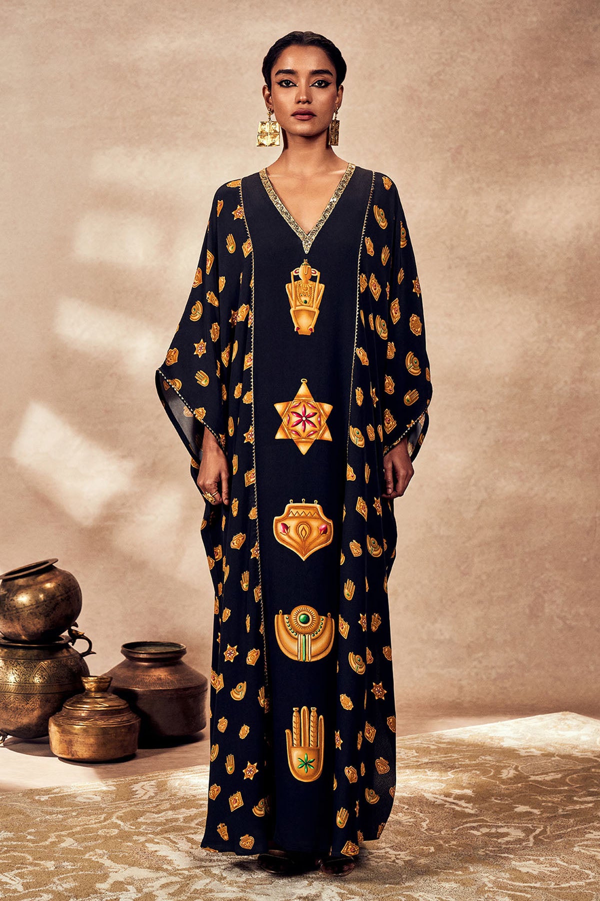 Black Trinkets Kaftan