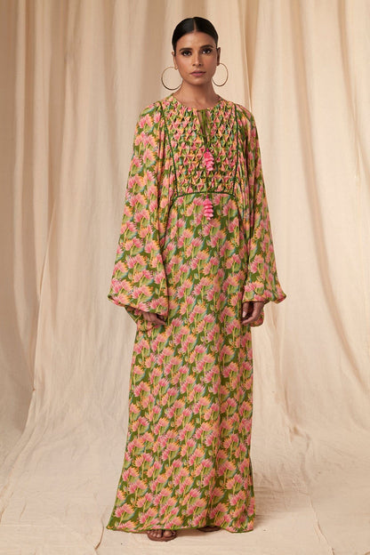 Sap Green Little Graden Kaftan Dress