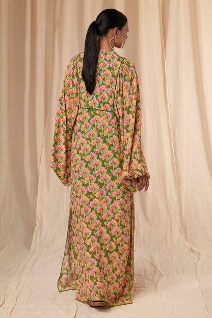 Sap Green Little Graden Kaftan Dress