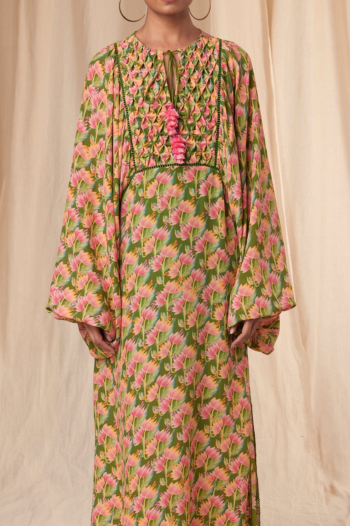 Sap Green Little Graden Kaftan Dress