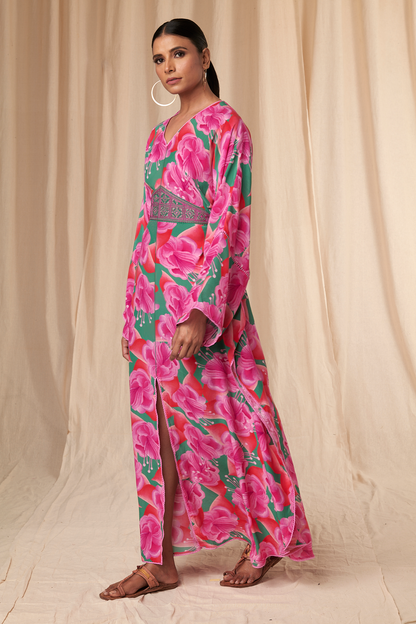 Sea Green Bloomerang Kaftan Dress