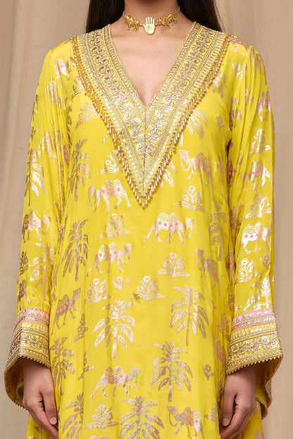 Lemon Yellow Oasis Kaftan