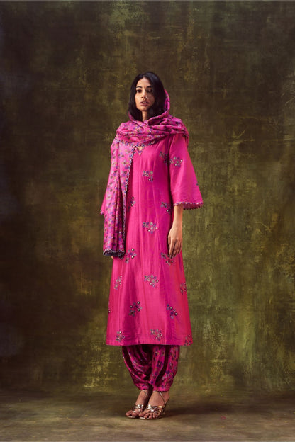 Pink Printed Kurta Set