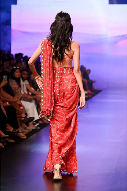 Surkh Laal Pre-draped Saree