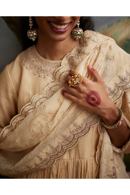 Buttercup Anarkali Paired With Churidar & Dupatta