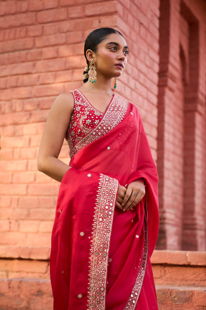 Classic Surkh Laal Saree Set