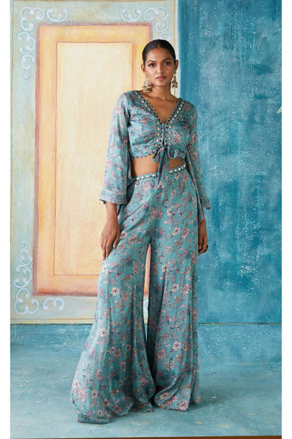 Grey Printed Pant Set