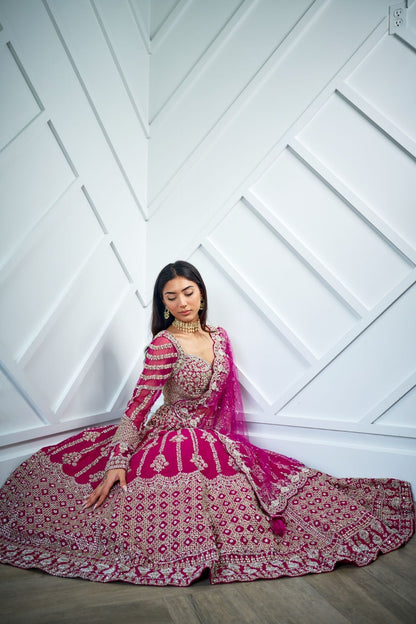 Fuscia Lehenga