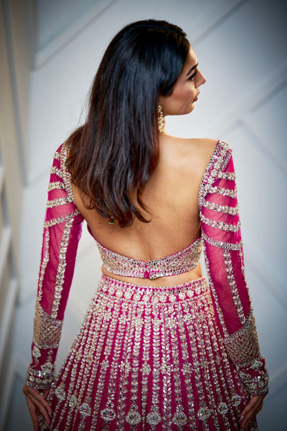 Fuscia Lehenga