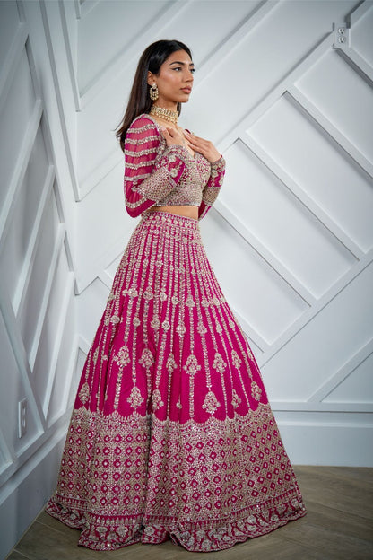 Fuscia Lehenga