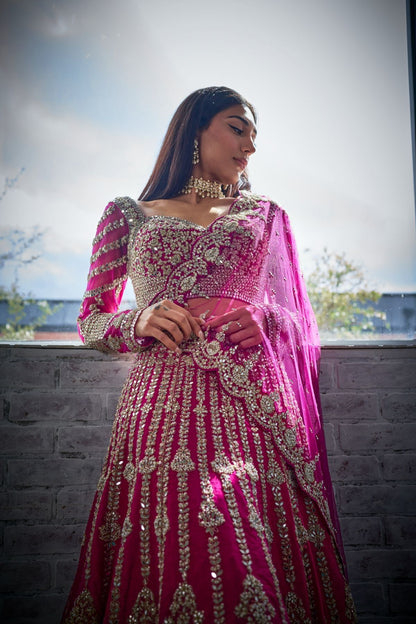 Fuscia Lehenga