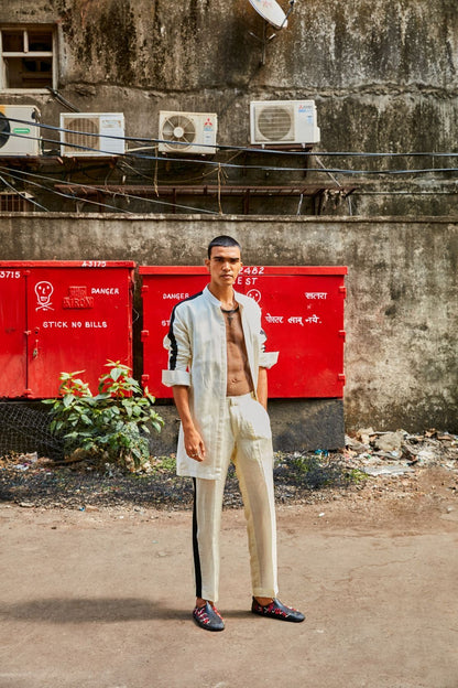 White Linen Sporty Co-Ord Set