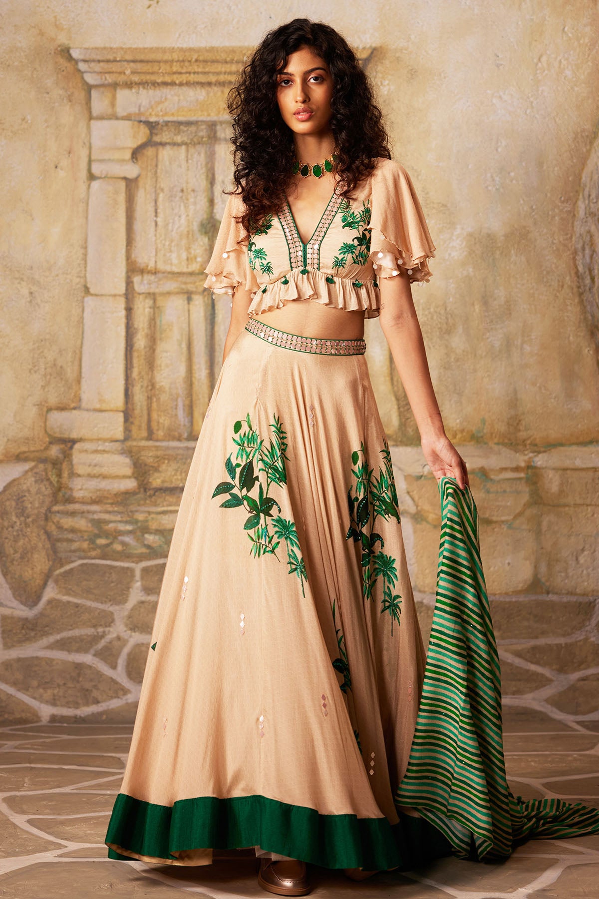 BEIGE LEHENGA SET