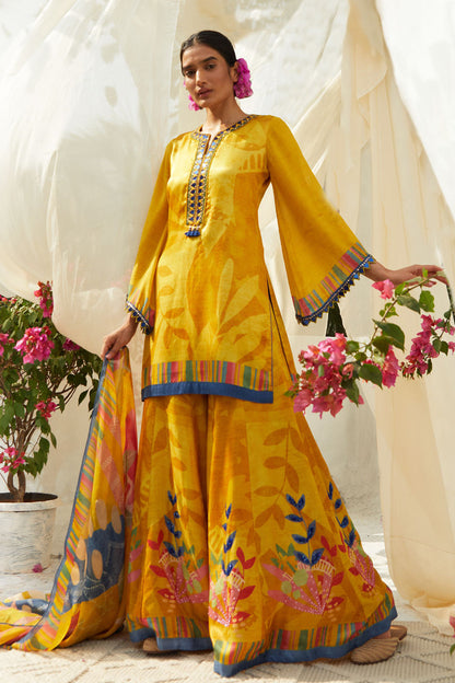 MUSTARD SHARARA SET